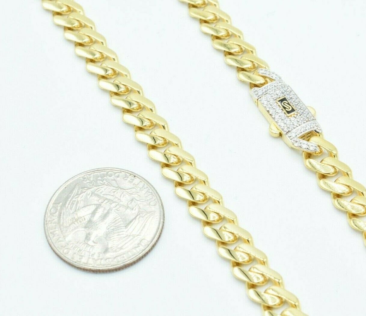 Collana Da Donna In Oro Giallo 14K Royal Monaco Miami Cuban Link - Foto 3