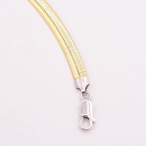 6mm Italian Reversible Omega Chain Necklace 14K Yellow Gold Clad Silver 925 image 3