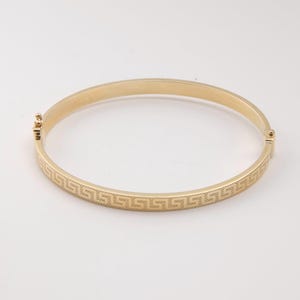Greek Design Bangle Bracelet 10K Yellow Gold All Sizes - Etsy