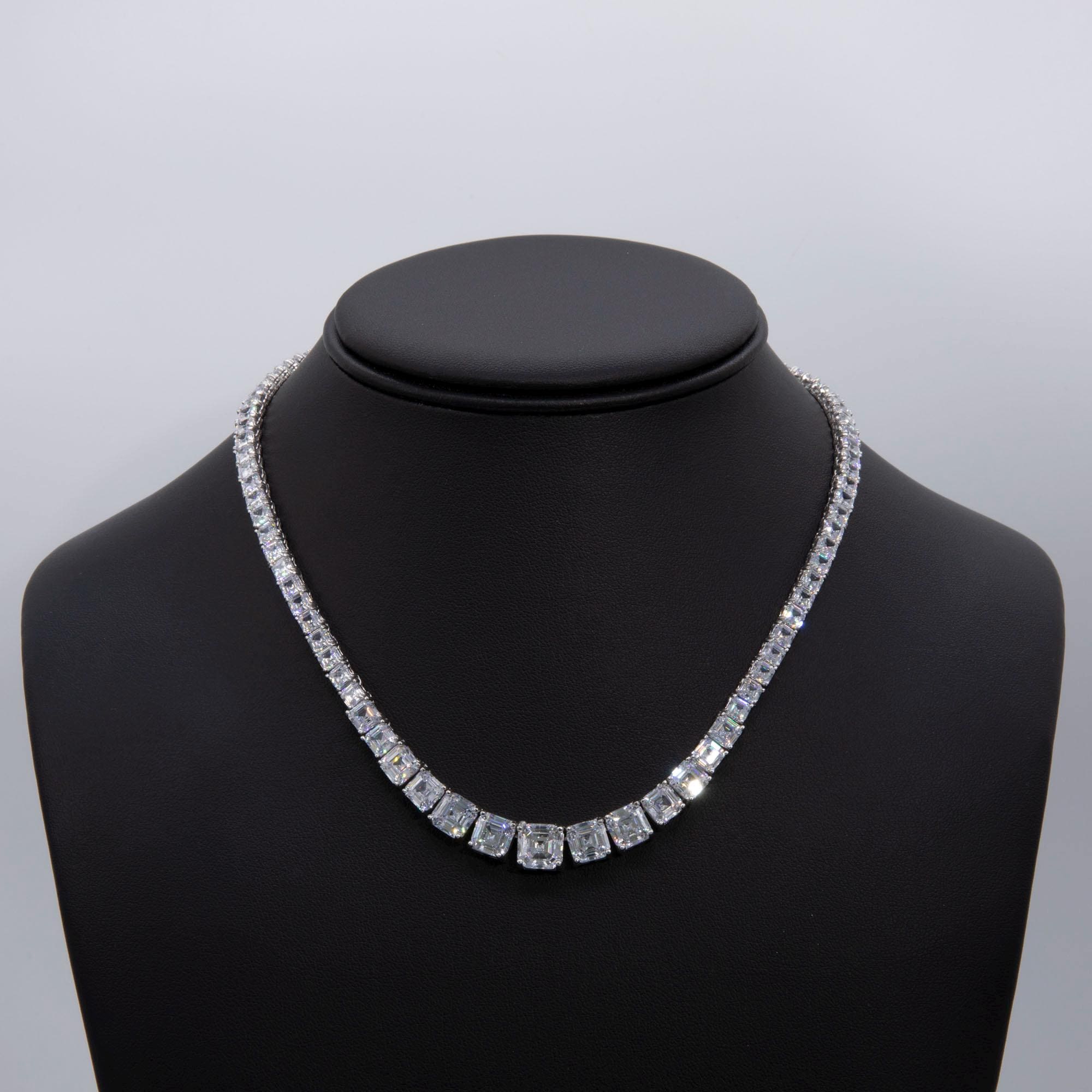 Tennis Chain Real 925 Sterling Silver ICED Square Princess Cut CZ - Foto 4