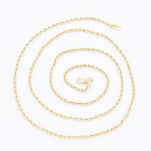 1.8mm Twisted Rope Chain Necklace Real 10K Yellow Gold All Sizes