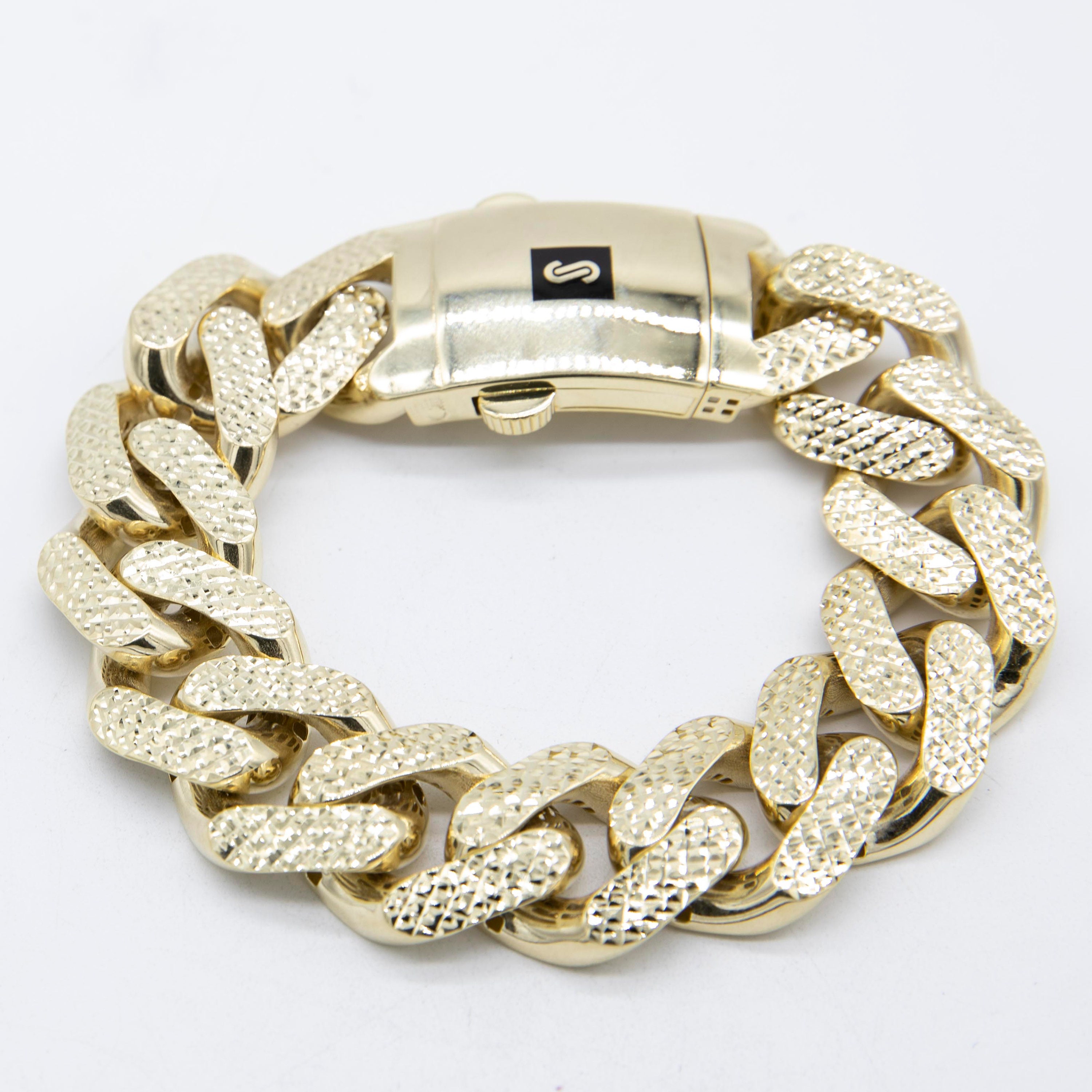 Diamond cut cuban link cheap bracelet