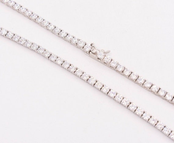 3mm Round Cut CZ Tennis Chain Necklace 