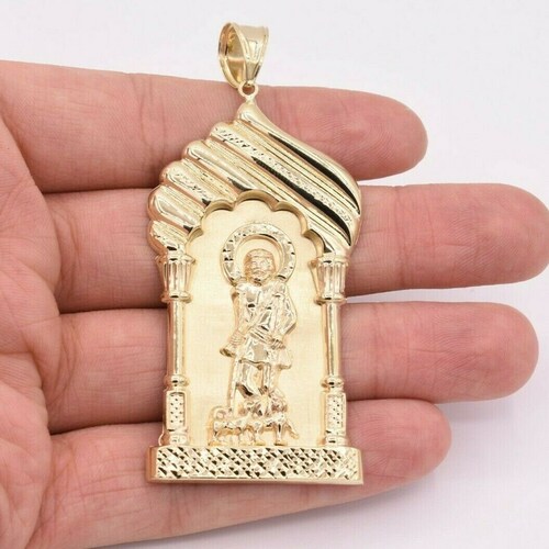 Saint Lazarus Jesus Pendant Diamond Cut 