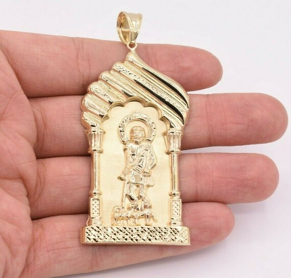 Saint Lazarus Jesus Pendant Diamond Cut 