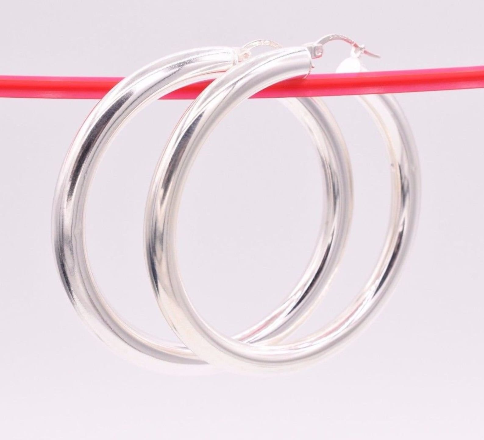 thick round hoop earrings