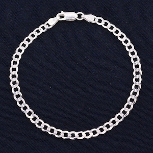4mm Italian Miami Cuban Curb Link Bracelet Real Sterling Silver 925 ALL SIZES