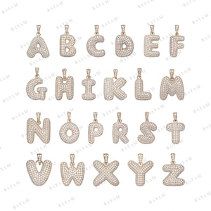 Collana Con Ciondolo Lettera In Zirconia RWQIAN - Argento/Oro, Regalo Donna Personalizzato - Foto 8