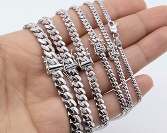 Solid 10k Gold Miami Cuban Link Bracelet Real 10K White Gold All Sizes