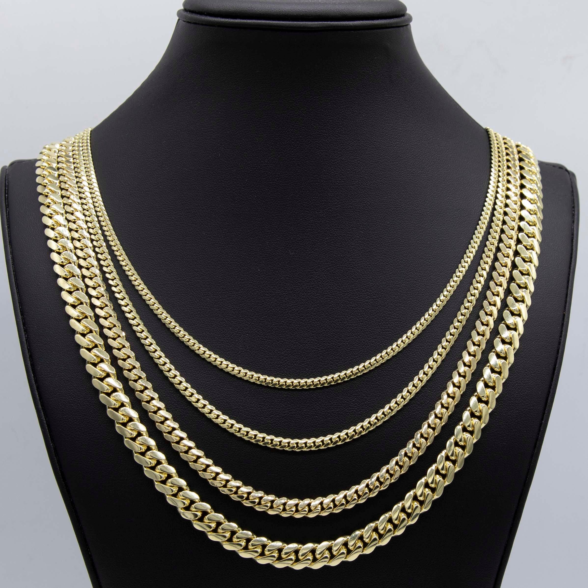 ソリッド 14K イエロー ゴールド マイアミ キューバン リンク チェーン