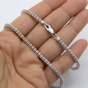 3.3mm Diamond Cut Ice Chain Link Chain Necklace Real 10K White Gold All Sizes image 2