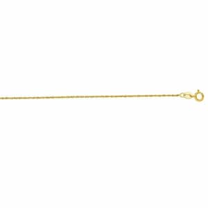 0.6mm Twisted Singapore Chain Necklace Real 14K Yellow Gold