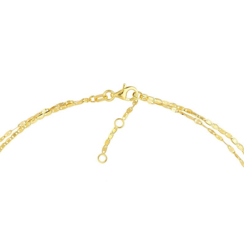 1.6mm Valentino and Hammered Forzentina Chain Bracelet Real 14K Yellow Gold 7 1/2" image 3