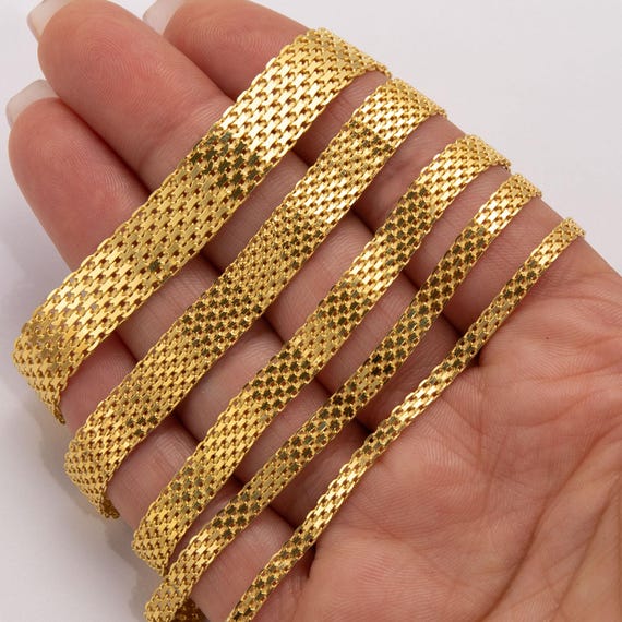 14k イエロー ゴールド ダイヤモンド チェーン ブレスレット 約4mm 約23cm