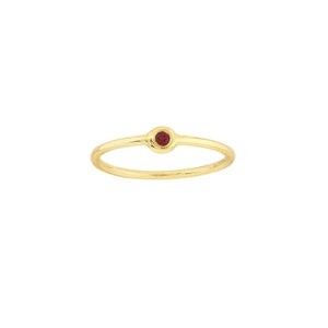 1/15tcw Ruby Diamond Bezel Ring Real Solid 14K Yellow Gold