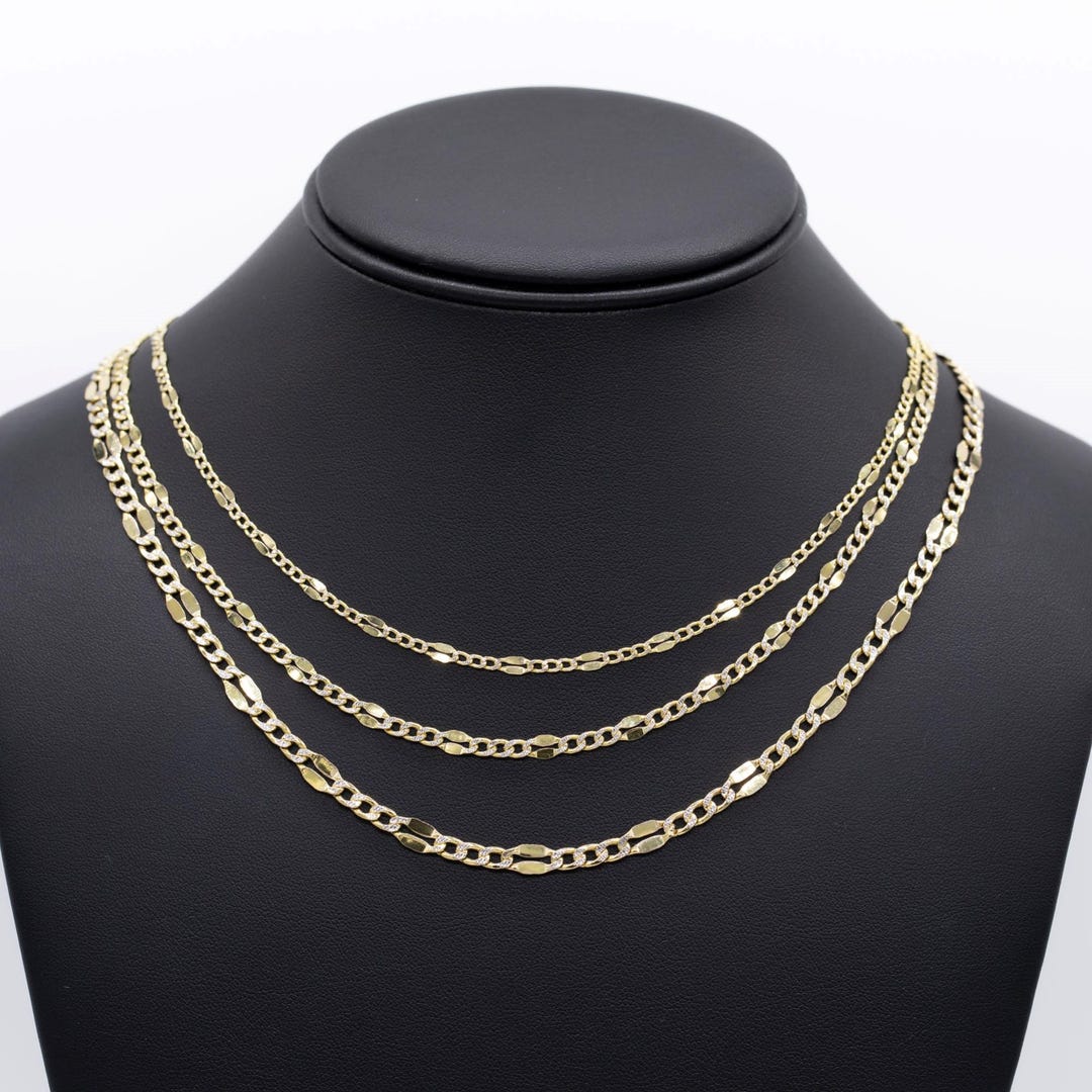 Herren Silber Kette Figarokette Für Herren – 8 Mm, 14 Karat Vergoldet, Sterlingsilber, Diamantschliff – Italienisches Design Salvatore Ferragamo Uomo