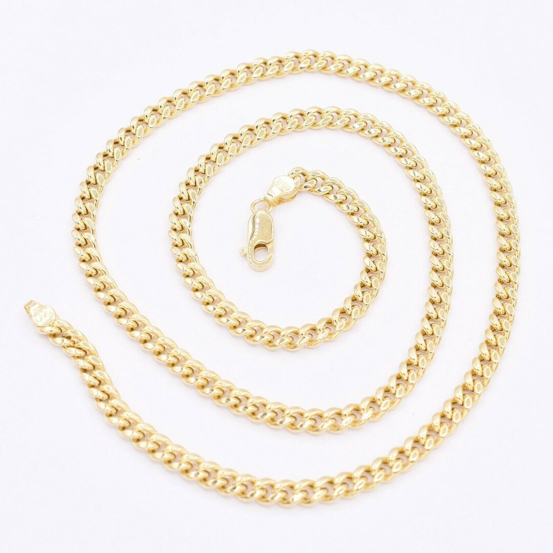 4.3mm Miami Cuban Royal Link Necklace Chain Real 10K Yellow - Etsy