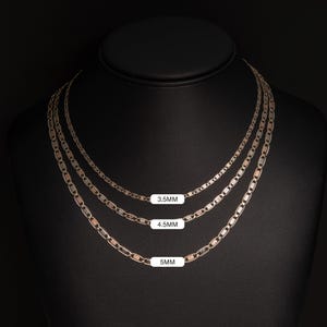 10K GOLD Heart Textured Valentino Link Chain Necklace Tri-Color Gold All Sizes image 5