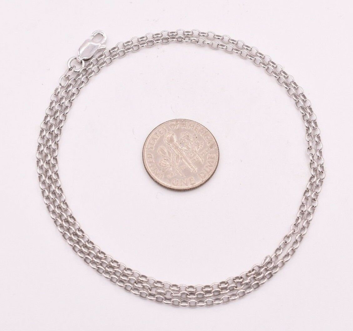 2mm Round Rolo Chain Necklace Real Solid 925 Sterling Silver ALL SIZES ...
