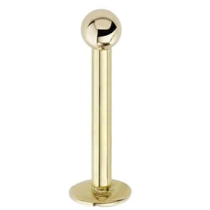 Straight Barbell Flat Back Earring Tongue Piercing Real 14K Yellow Gold 3mm