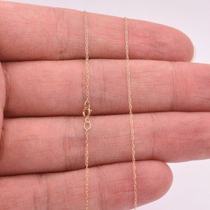 0.6mm Open Dainty Twisted Rope Chain Necklace Real Solid 14K Yellow Gold 16 18 image 1