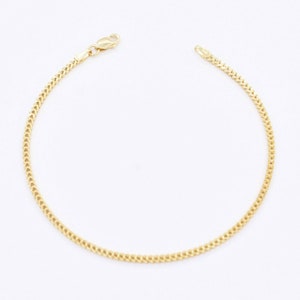 2mm Square Franco Link Bracelet Real 10K Yellow Gold GREAT GIFT 7&quot;