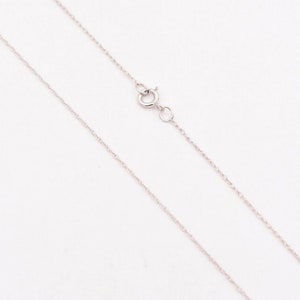0.6mm Open Dainty Twisted Rope Chain Necklace Real Solid 14K White Gold 16&quot; 18&quot;