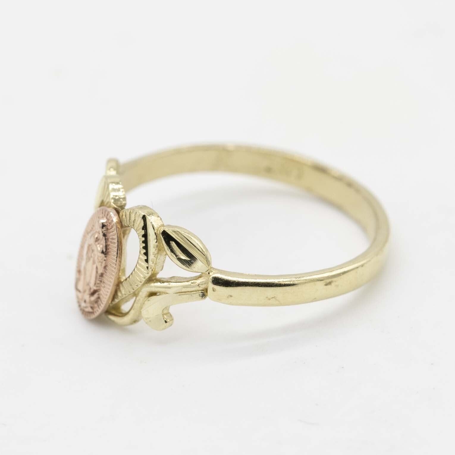 Kids Virgin Mary Lady Guadalupe Ring Real 10K Yellow Rose Gold Size 3 ...