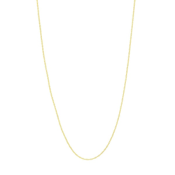 0.65mm Pendant Rope Chain with Spring Ring Clasp Real 14K Yellow Gold ALL SIZES