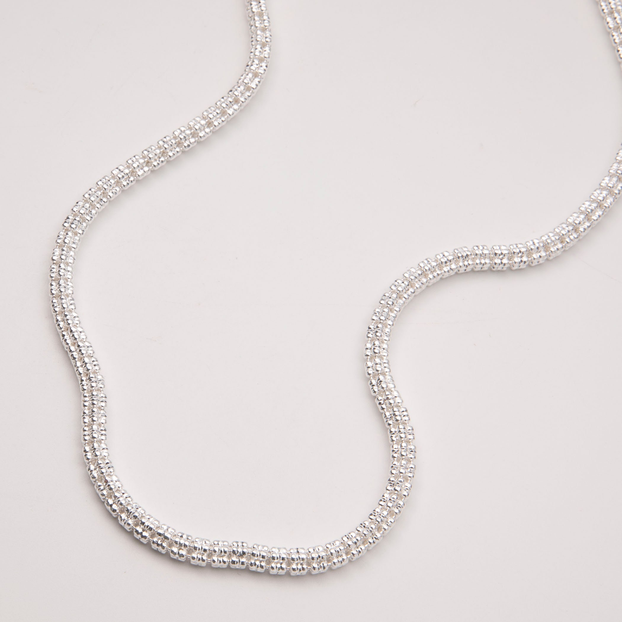5mm Diamond-Cut Ice Link Chain Necklace In Solid 925 Sterling Silver – Made In Italy, All Lengths