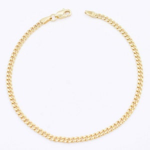 3.7mm Miami Cuban Link Chain Bracelet Real 10K Yellow Gold GREAT GIFT 8&quot;