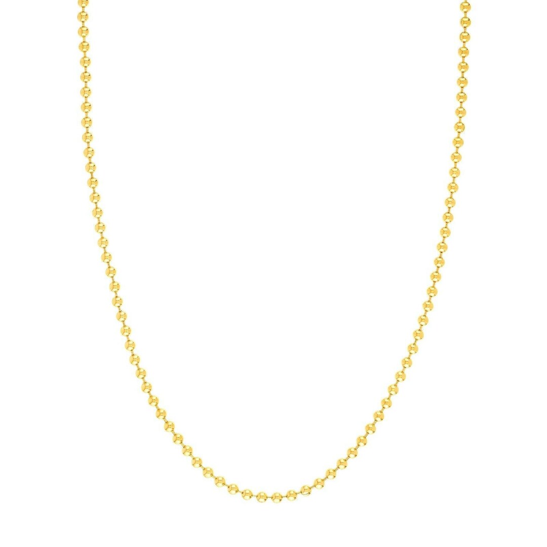 ネックレス・ペンダント Cutting Ball Chain Necklace #5832 BALL CHAIN NECKLACE WITH ROUND DIAMOND PENDANT – Anita Ko