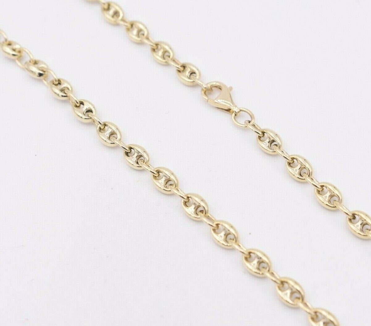 4mm Puffed Mariner Anchor Link Chain Necklace REAL Solid 10K - Etsy