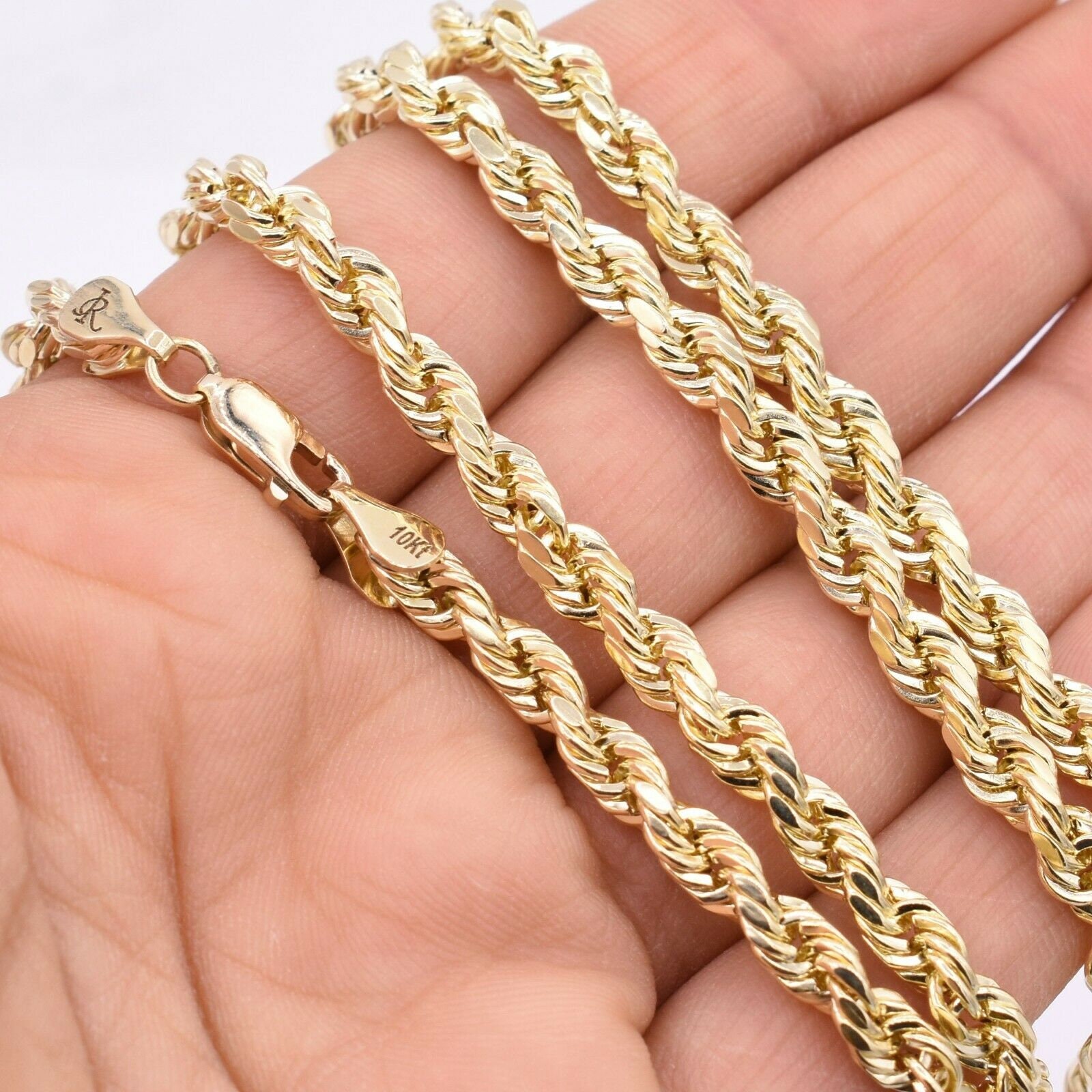 4.5mm Italian Rope Link Chain Pendant Necklace Real 10K Yellow Etsy