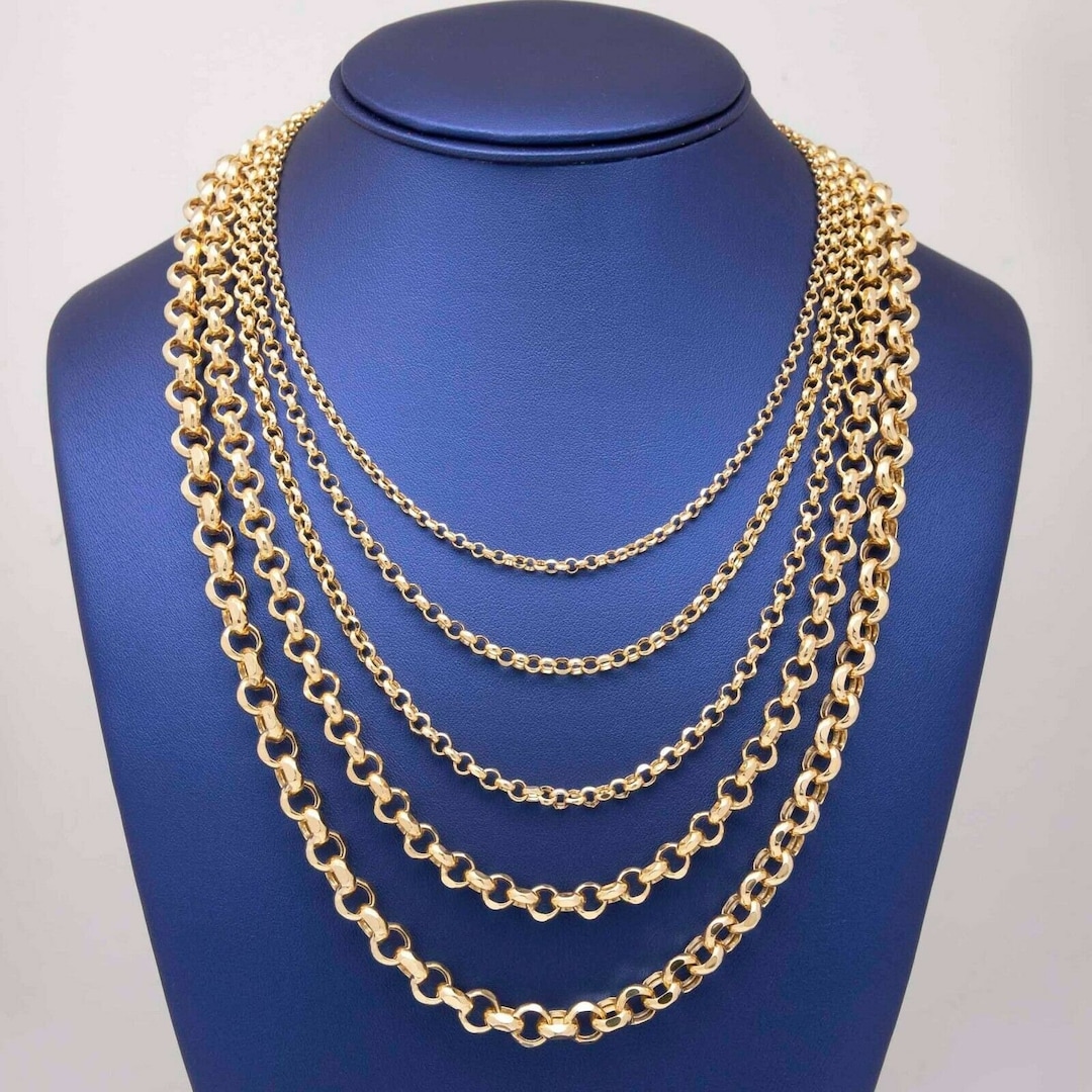 Men's 2mm 14k Yellow Military Ball Chain Necklace - Sandy Steven