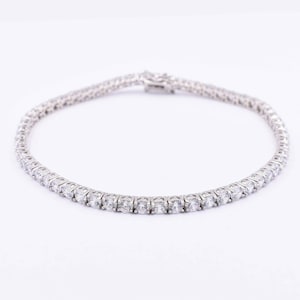 4mm Round Cut CZ Tennis Ankle Anklet Real Sterling Silver 925