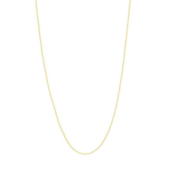 0.65mm Open Dainty Rope Chain Necklace Real 10K Yellow Gold - Etsy