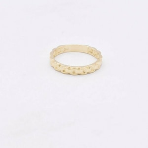 Herrenring 3,7 mm Railroad Rlx Band Echt 10K Gelbgold Größe 10,5