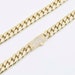 7mm Miami Cuban Link Chain CZ Box Lock Necklace Real 14K Yellow Gold 16 ...