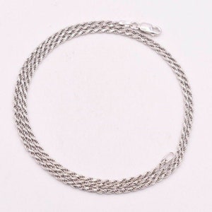 Diamond Cut Rope Chain Necklace Real 925 Sterling Silver Tarnish-Free ALL SIZES