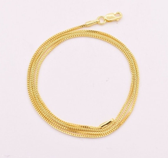Collier Chaîne Franco 1.8mm En Argent 925 Plaqué Or Jaune 14K - Neuf Italie - Goldum NYC