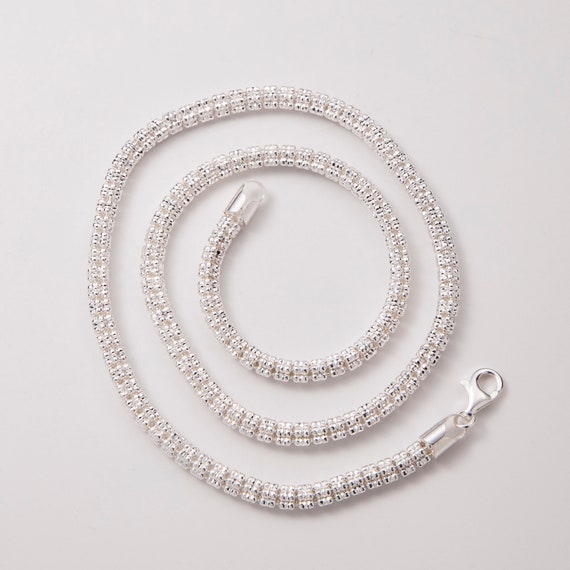 Buy 5mm Diamond-cut Ice Link Chain Sterling Silver 925 Italy All