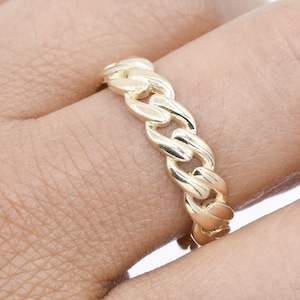5.5mm Miami Cuban Link Ring 10K Yellow Gold ALL SIZES