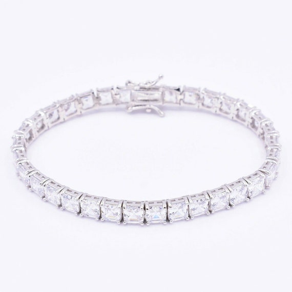 Elegance Rhodium Crystal Tennis Bracelet - Ivory & Co