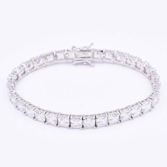 Elegance Rhodium Crystal Tennis Bracelet - Ivory & Co