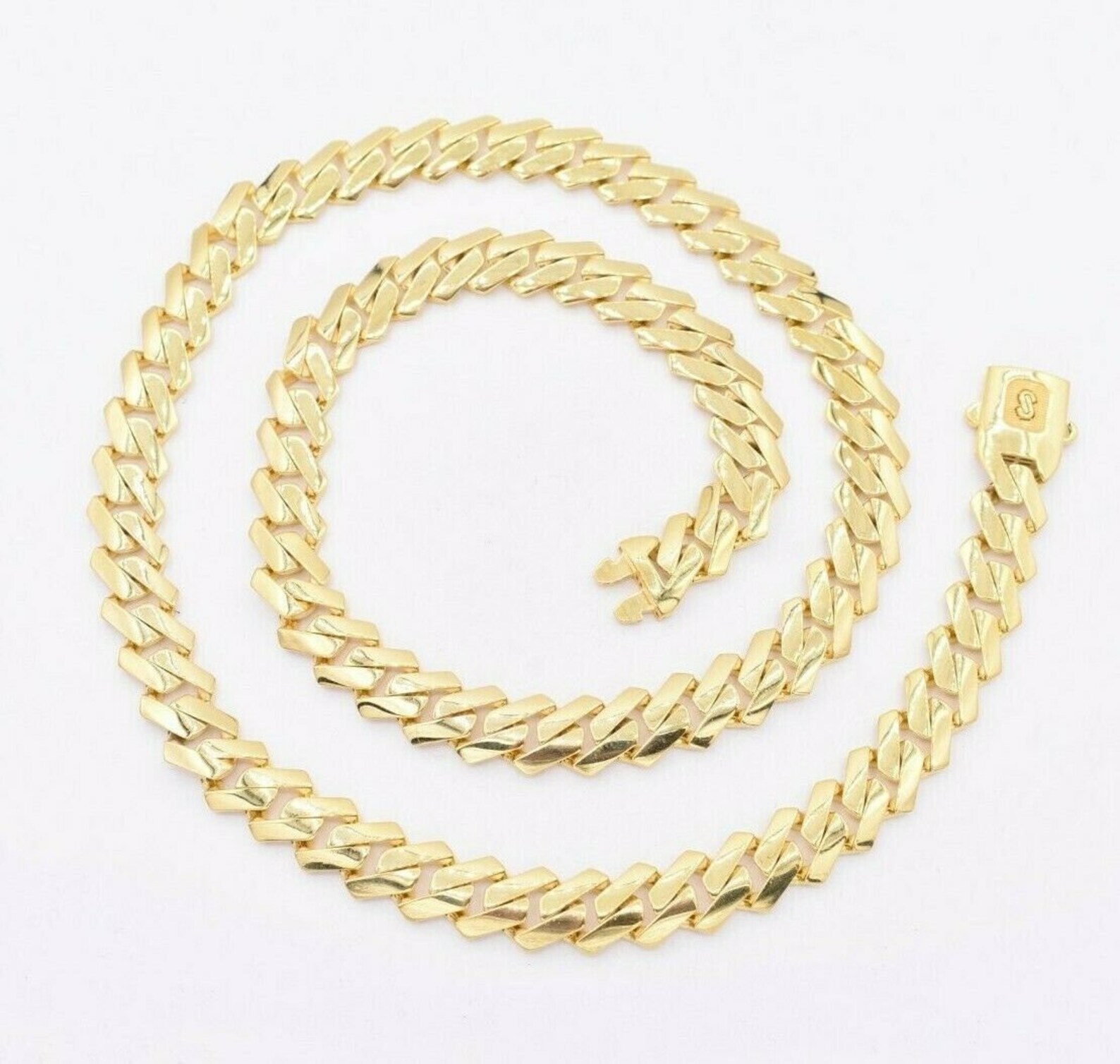 10mm Edge Miami Cuban Link Monaco Chain Necklace Box Clasp - Etsy