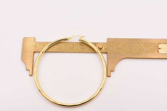 Orecchini A Cerchio Tubo 3mm In Placcato Oro - 60mm - Foto 2