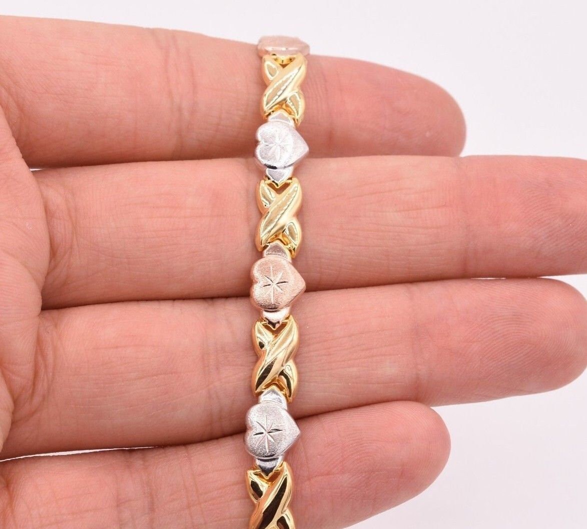 Collana Con Baci E Cuori I Love You 17" In Argento Placcato - Foto 6