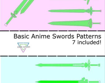 Basic Anime Swords Patterns - 7 pack [SAO]