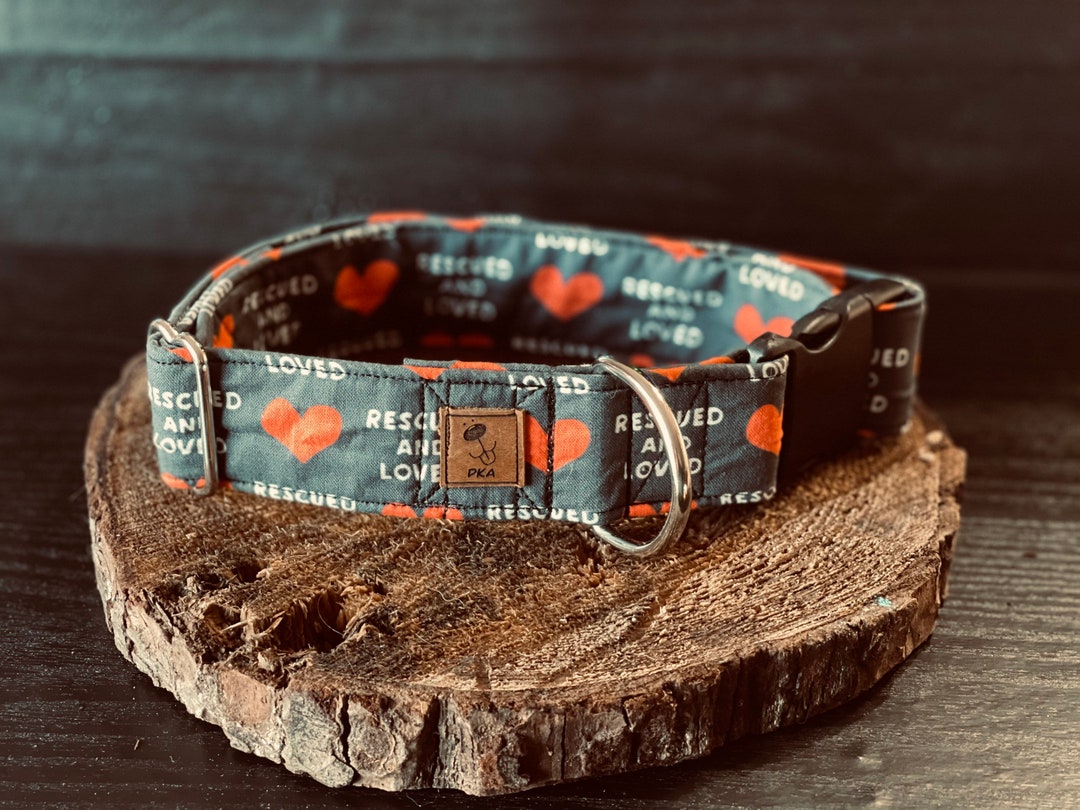 Rescued and Loved Adoption Gift Rescue Dog Collar Etsy